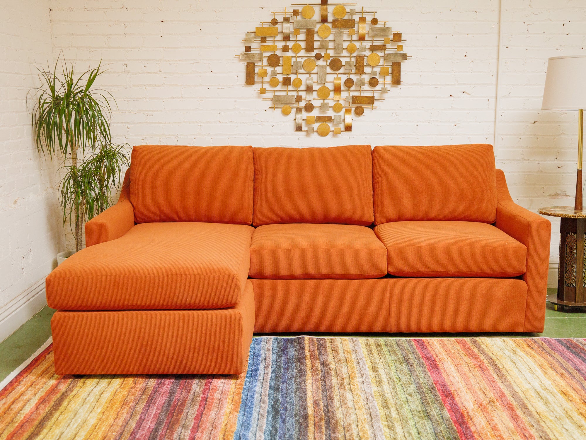 Hauser Sofa in Groove Rust – Sunbeam Vintage