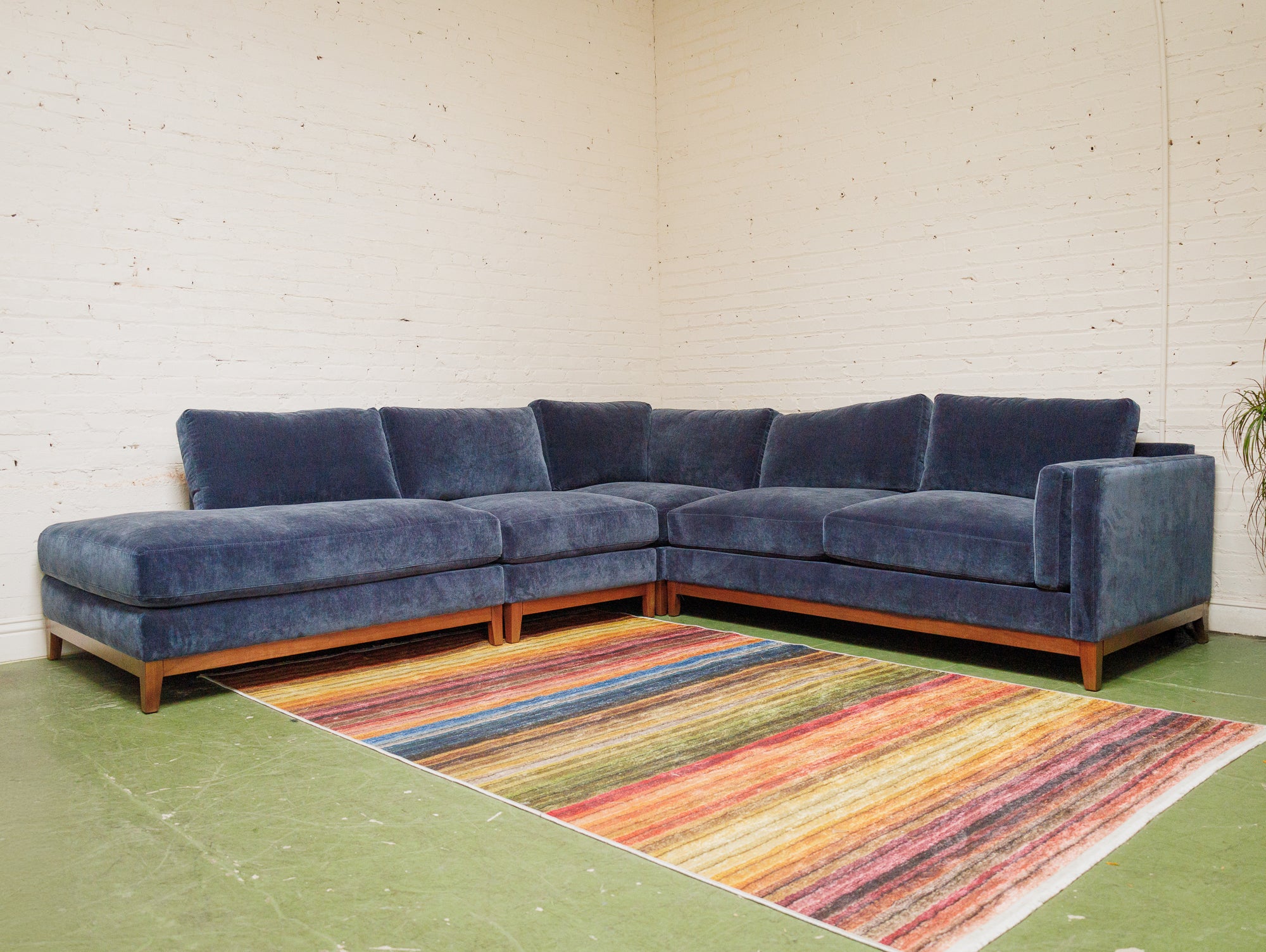 Lisette 4 Piece Sectional Amici indigo – Sunbeam Vintage