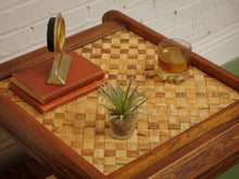 Load image into Gallery viewer, Basketweave Vintage 2 tier Side Table
