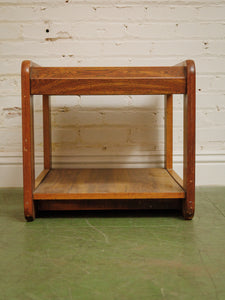 Basketweave Vintage 2 tier Side Table