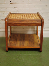 Load image into Gallery viewer, Basketweave Vintage 2 tier Side Table
