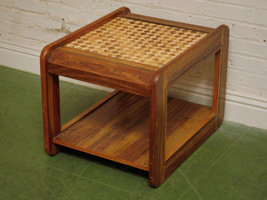 Basketweave Vintage 2 tier Side Table