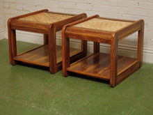 Load image into Gallery viewer, Basketweave Vintage 2 tier Side Table
