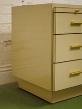 Load image into Gallery viewer, Post Modern Cream And Gold Lowboy Chest
