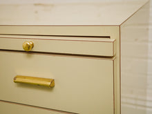 Load image into Gallery viewer, Post Modern Cream And Gold Lowboy Chest

