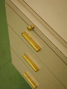 Post Modern Cream And Gold Lowboy Chest
