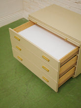 Load image into Gallery viewer, Post Modern Cream And Gold Lowboy Chest

