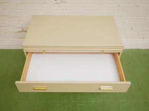 Post Modern Cream And Gold Lowboy Chest