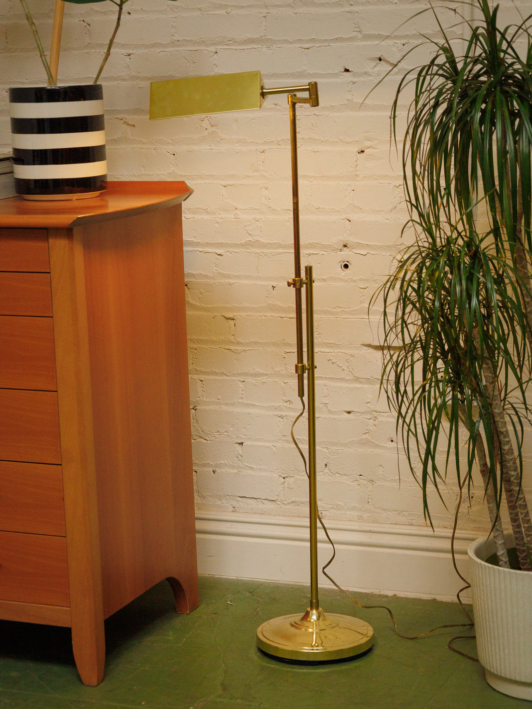 Brass Vintage Reading Floor Lamp