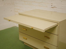 Load image into Gallery viewer, Post Modern Cream And Gold Lowboy Chest
