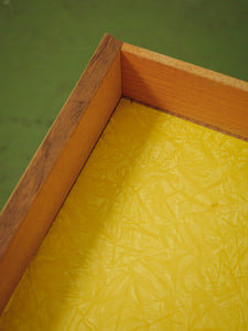 Yellow and white vintage mid-century campaign Desk