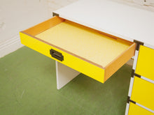 Load image into Gallery viewer, Yellow and white vintage mid-century campaign Desk
