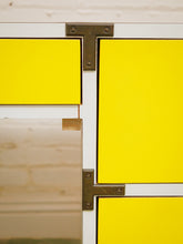 Load image into Gallery viewer, Yellow and white vintage mid-century campaign Desk
