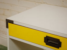 Load image into Gallery viewer, Yellow and white vintage mid-century campaign Desk
