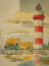 Load image into Gallery viewer, Vintage Lighthouse Watercolor
