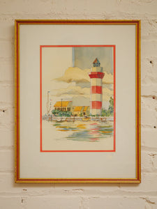 Vintage Lighthouse Watercolor