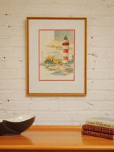 Load image into Gallery viewer, Vintage Lighthouse Watercolor
