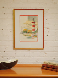 Vintage Lighthouse Watercolor