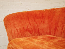 Load image into Gallery viewer, Orange Flared Out Velvet Sofa
