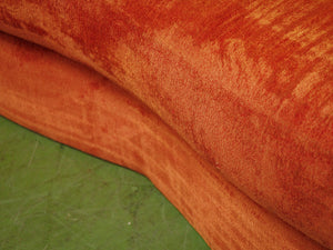 Orange Flared Out Velvet Sofa
