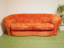 Load image into Gallery viewer, Orange Flared Out Velvet Sofa
