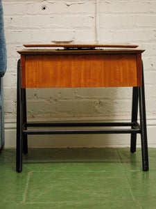 Rare Brown Saltman Vintage End Table with swivel Top