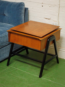 Rare Brown Saltman Vintage End Table with swivel Top
