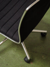Load image into Gallery viewer, Armless Ribbed Swivel Office Chair in Black Upholstery
