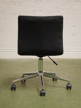 Load image into Gallery viewer, Armless Ribbed Swivel Office Chair in Black Upholstery
