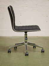 Load image into Gallery viewer, Armless Ribbed Swivel Office Chair in Black Upholstery

