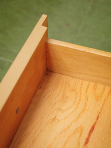 Pair of vintage mid-century nightstands with open cabinet doors