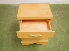 Load image into Gallery viewer, Pair of vintage mid-century nightstands with open cabinet doors
