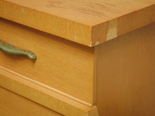 Load image into Gallery viewer, Pair of vintage mid-century nightstands with open cabinet doors
