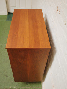 Walnut, two-tone high boy mid-century vintage dresser
