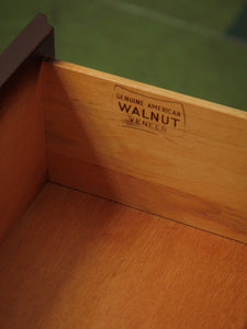 Walnut, two-tone high boy mid-century vintage dresser