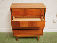 Load image into Gallery viewer, Walnut, two-tone high boy mid-century vintage dresser
