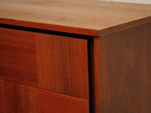 Load image into Gallery viewer, Walnut, two-tone high boy mid-century vintage dresser
