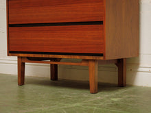 Load image into Gallery viewer, Walnut, two-tone high boy mid-century vintage dresser
