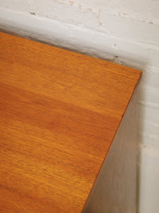 Walnut, two-tone high boy mid-century vintage dresser