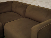 Load image into Gallery viewer, Dark green three-piece modular sectional corner sofa
