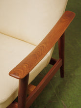 Load image into Gallery viewer, 1960s White Leather Recliner Stokke Mobler
