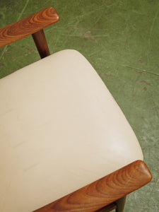 1960s White Leather Recliner Stokke Mobler