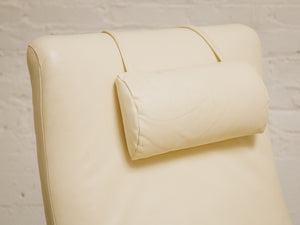 1960s White Leather Recliner Stokke Mobler