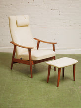 Load image into Gallery viewer, 1960s White Leather Recliner Stokke Mobler
