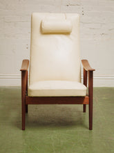 Load image into Gallery viewer, 1960s White Leather Recliner Stokke Mobler
