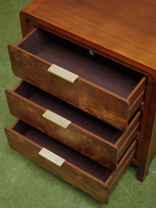 Pair of three drawer Faux Burl Nightstands