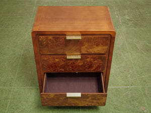Pair of three drawer Faux Burl Nightstands