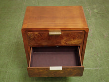 Load image into Gallery viewer, Pair of three drawer Faux Burl Nightstands

