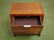 Load image into Gallery viewer, Pair of three drawer Faux Burl Nightstands
