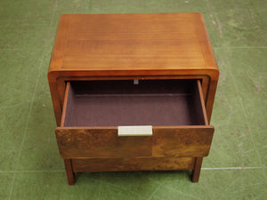 Pair of three drawer Faux Burl Nightstands